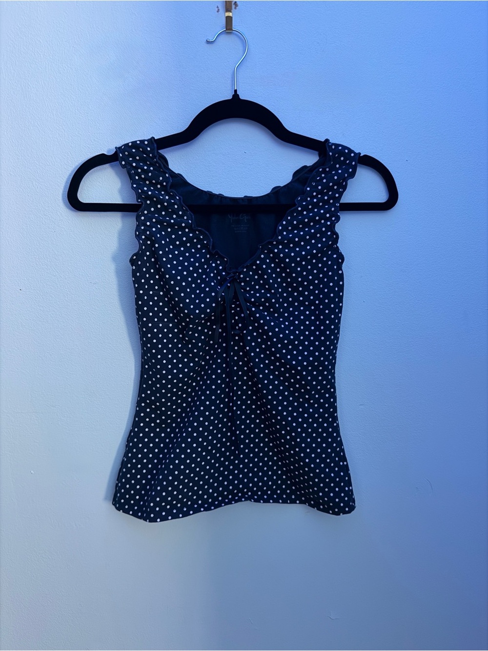 Brandy Melville Polka Dot Tank Top White/Navy Blue Woman’s ONE SIZE
